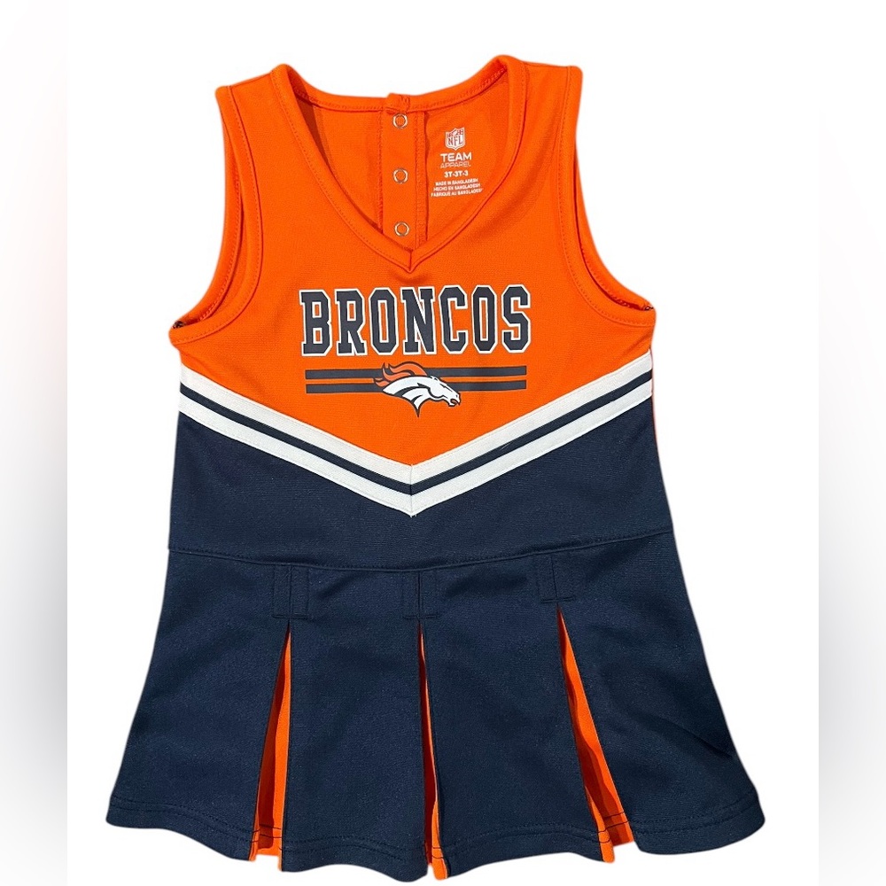 NFL Denver Broncos Cheerleader Dress Size: 3T Baby Girls Orange Blue - Picture 3 of 6